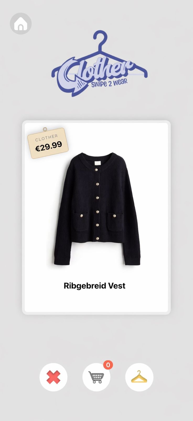 Clother swipe scherm